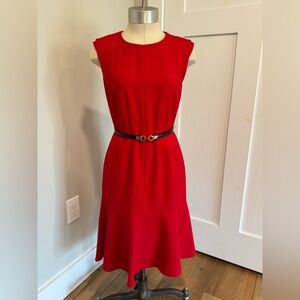Calvin Klein Vibrant Red Midi Dress